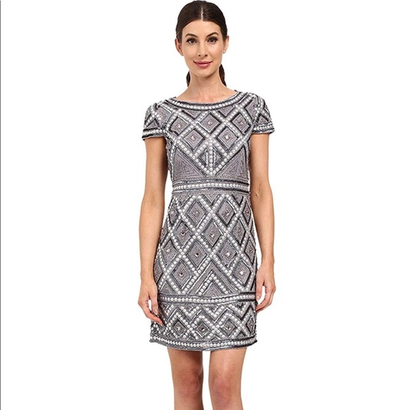 Adrianna Papell beaded sequin cocktail dress - Picture 8 of 10